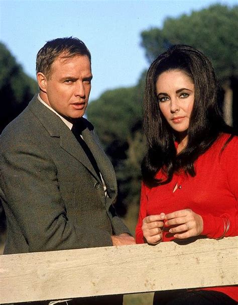 Marlon Brando And Elizabeth Taylor On Location During Filming Of Movie Reflections In A Golden