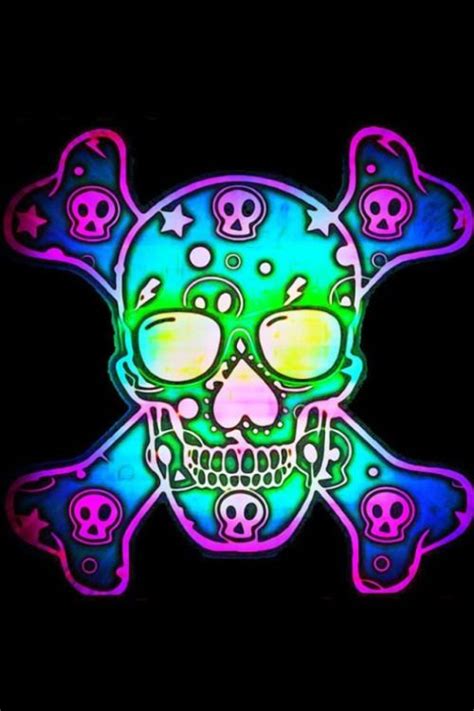Rocknrox Sugar Skull Wallpaper Colorful Skull Art Skull Art Drawing