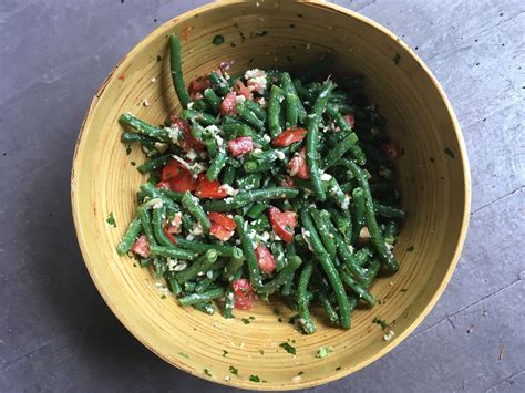 greek green bean salad with feta and tomatoes recipe allrecipes