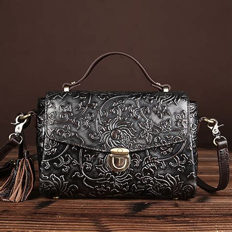 Women Genuine Leather Tote Embossed Bag Handbag Design Luxury With