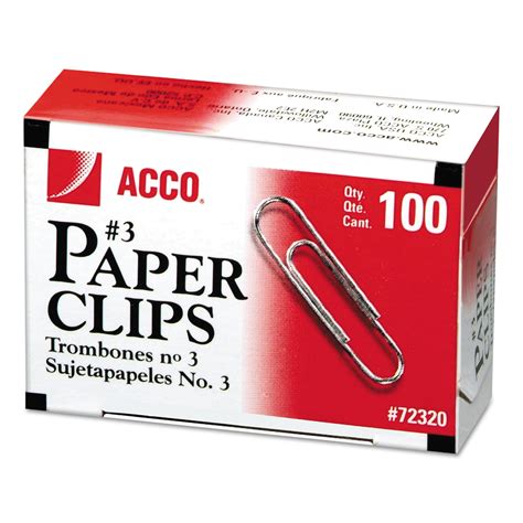 Acco Smooth Standard Paper Clip Silver Box Boxes Pack Walmart Com