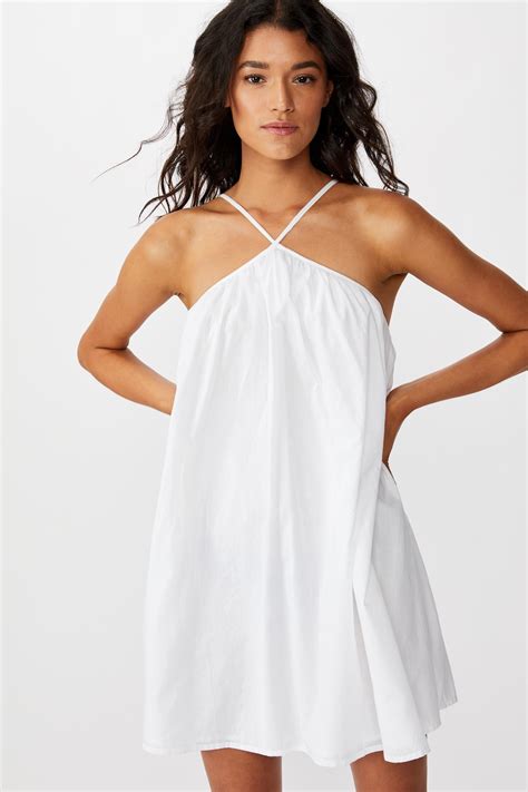 Woven Haven Halter Mini Dress White Cotton On Casual