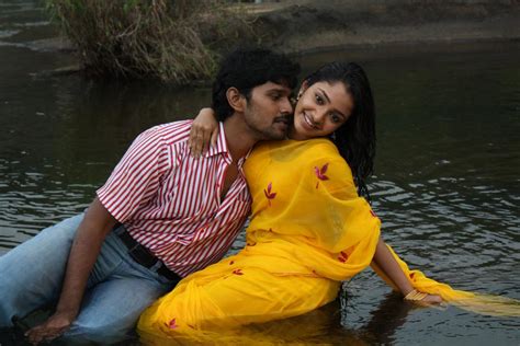 Celeb Saree Tamil Actress Navel Kissing In Yellow Saree Mithayi Movie Romance In Water Stills
