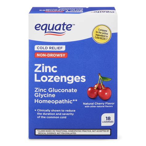 Equate Non Drowsy Cherry Zinc Lozenge 18 Count