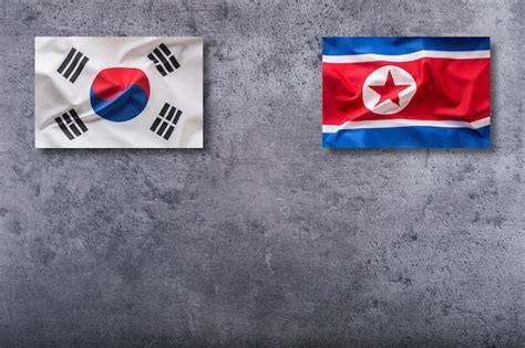 Premium Photo North And South Korea Flag Colorful South And North