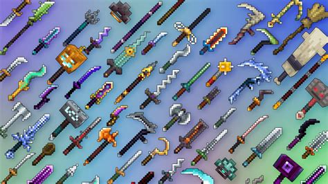 The Weapons In Minecraft Dungeons As A Resource Pack Youtube