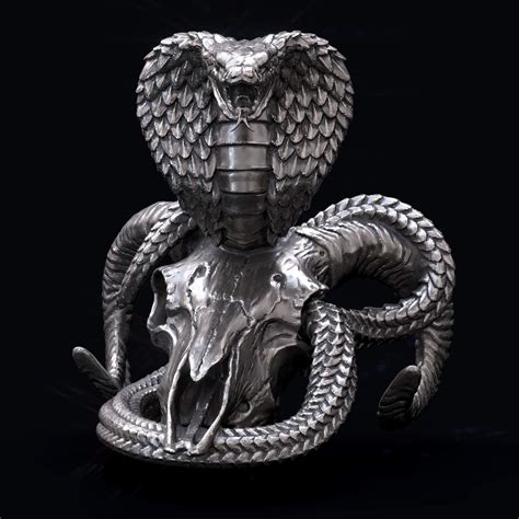 Cobra On A Skull 3d Print Model By Craft3d