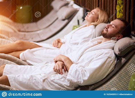 Pretty Wife And Husband Resting After Massage Stock Image Image Of Moisturizing Hygiene