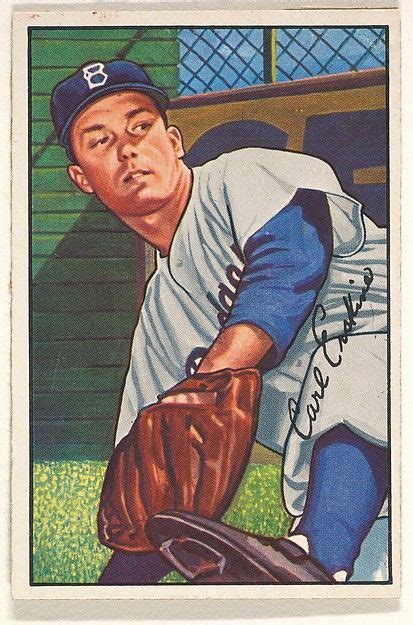 Issued By Bowman Gum Company Carl Erskine Pitcher Brooklyn Dodgers