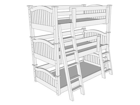 Drawing 2 Left View Of Bunk Bed B59 Bunk Beds Bunk Bed Designs