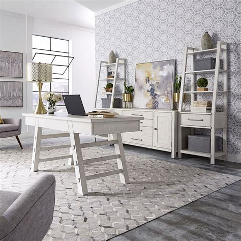 Modern Farmhouse Home Office Set Flea Market White Liberty Furniture