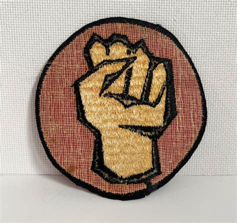 Clenched Fist Patch White Fist Outlined In Black On A Field Etsy