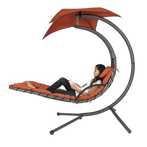 Another popular design is the canopy hanging outdoor swing chair. Amazon Hanging Chaise Lounger Chair Swing - Simplemost