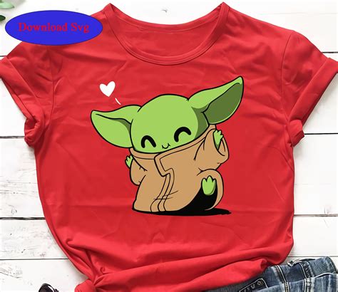 Baby Yoda Svg Heart Svg Standing Yoda Baby Alien Clip Art Etsy