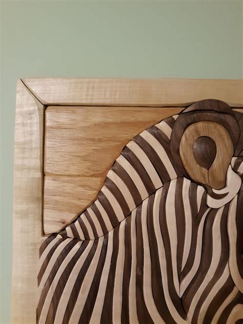 Zebra Wood Intarsia Wall Hanging Scroll Saw Art Etsy Canada