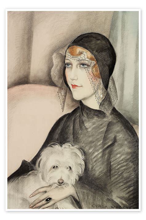 Wandbild „junge Dame Mit Glockenhut Und Kleinem Hund Von Gerda Wegener