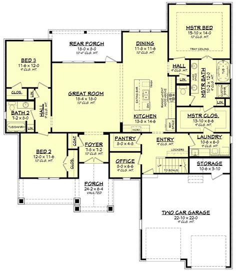 Country Style House Plan 3 Beds 2 Baths 2074 Sqft Plan 430 193