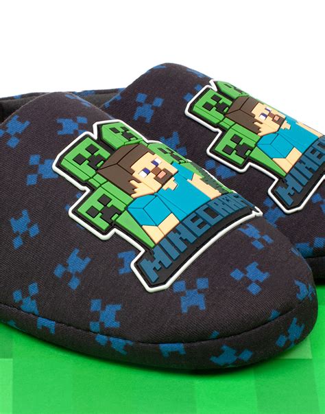 Minecraft Slippers For Boys Surrounded Creeper Navy — Vanilla Underground