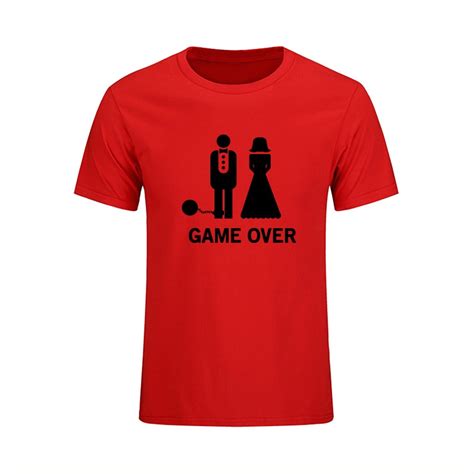 Game Over Marriage Ball And Chain Funny Wedding T Mens T Shirt