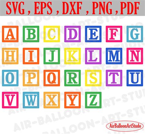 Blocks Alphabet Svg Cut File Letters Blocks Svg Blocks Number Etsy