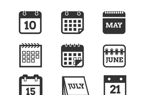Calendar Vector Icons Set By Microvector Thehungryjpeg