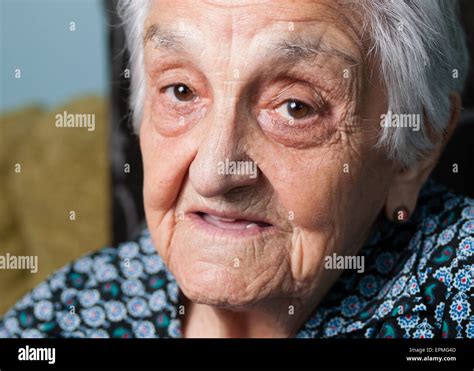 Portrait Of Aged Woman Stock Photo Alamy