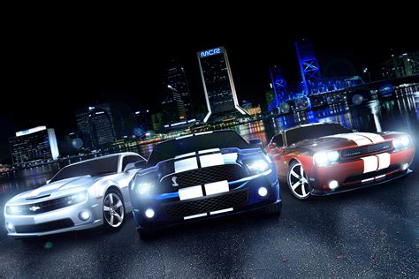 Three Assorted Color Ford Mustang Coupes Ford Mustang Shelby