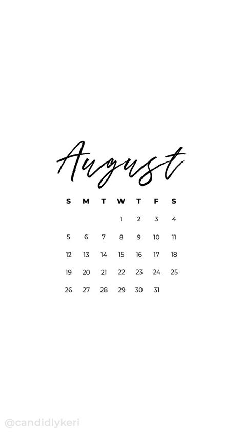 August Mobile Wallpaper Dress Decoded Calendar Wallpaper August