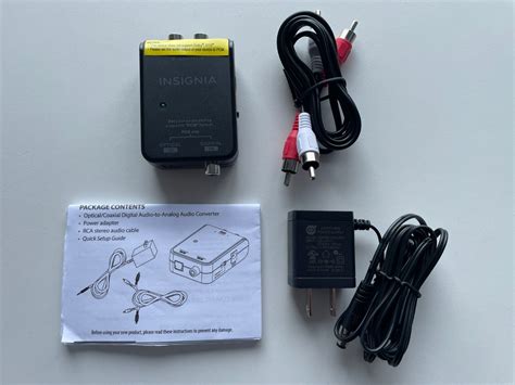 Insignia Optical Coax Digital To Analog Audio Converter Adapter Black