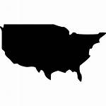 Icon Silhouette Map Usa States United Outline