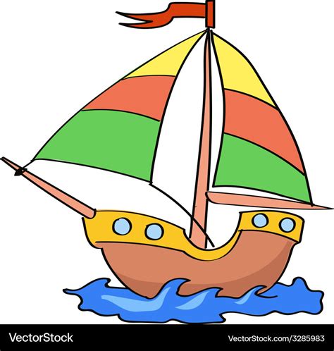 Colorful Cartoon Boat With Fruit Vector Clipart Fishing Boat Fishing