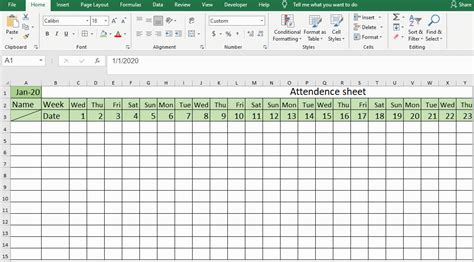 How To Create Attendance Sheet In Excel My Microsoft Office Tips