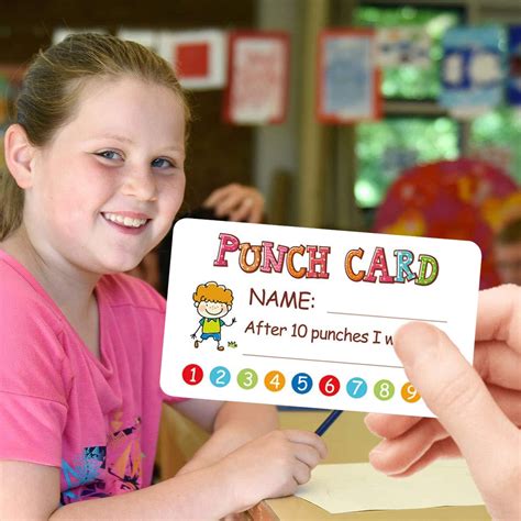 50pcs reward punch cards motivational innovative design supportive multi purpose fun behavior
