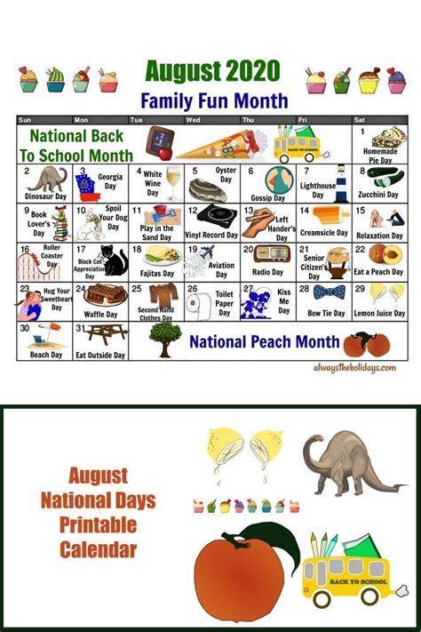 National Day Calendar August 2024 Calendar Printable