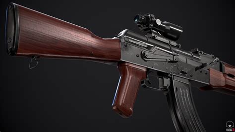 Artstation Ak 47 With Attachments