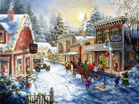 Christmas Village Wallpaper Wallpapersafari