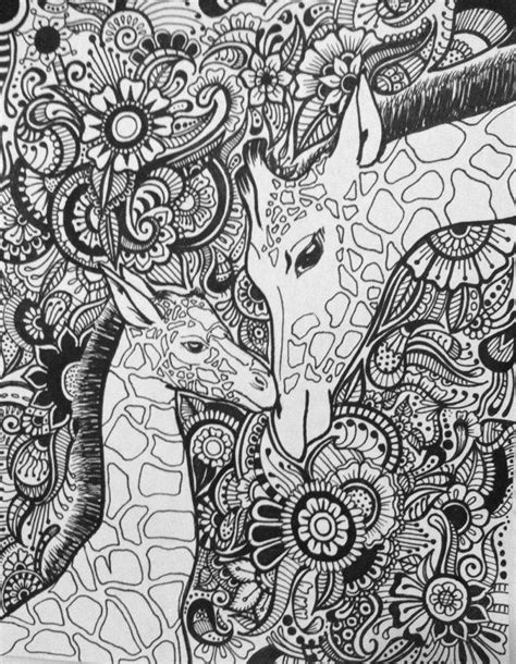 They are for personal use only and cannot be used commercially or be resold. Giraffe Floral Design | Coloriage, Coloriage animaux et ...