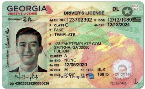 Georgia Drivers License Template V1 Ga Drivers License Template
