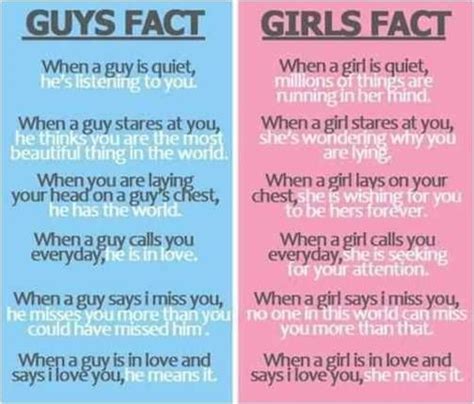 Facts About Girls And Boys Girl Facts Facts About Guys Love Facts