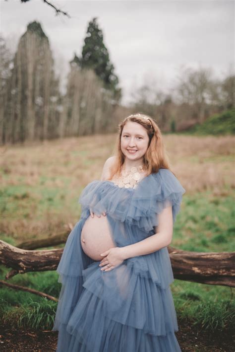 One Shoulder Tulle Maternity Dress For Photo Shoot Maternity Etsy