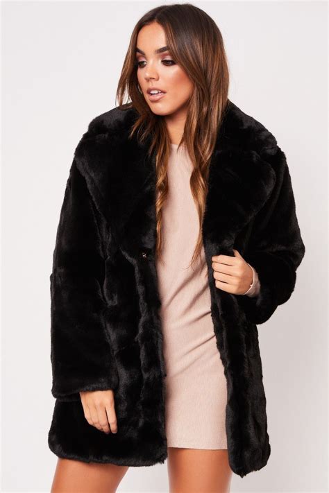 Fur Coats Black Faux Fur Coat Faux Fur Coats Outfit Black Fur Coat