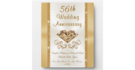 Personalized 56th Wedding Anniversary T Ideas Plaque