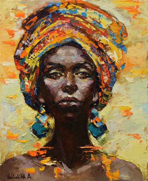 African Woman Portrait Painting By Anastasiya Valiulina