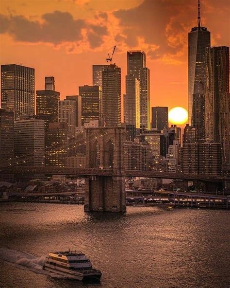 Epic Sunset With Awesome City 🌇 Newyorkcity New York City Pictures