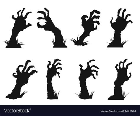 zombie hands icon set royalty free vector image