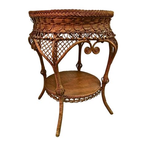 Antique Heywood Wakefield Wicker Side Table Chairish