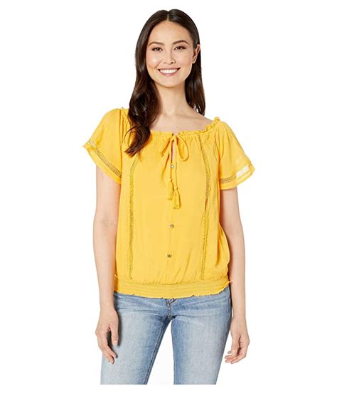 rock and roll cowgirl b5c1187 mustard yellow flutter sleeve blouse cowgirl delight