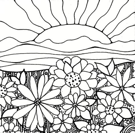 Black And White Sunset Drawing At Getdrawings Free Download