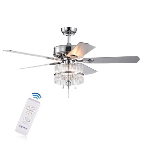 Hampton bay ceiling fan light kit 52 in. Warehouse of Tiffany Wyllow DeBase 52 in. Chrome Crystal ...