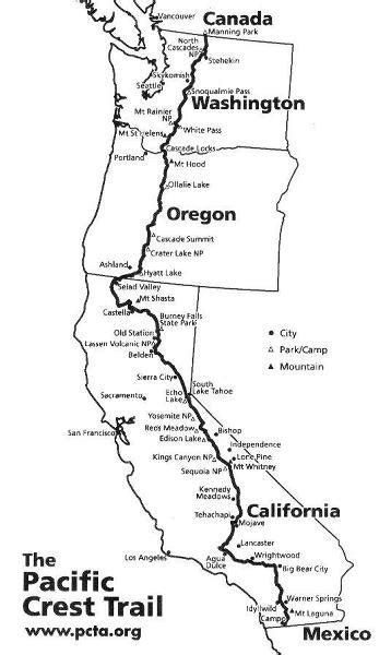 Pacific Crest Trail Overview Map